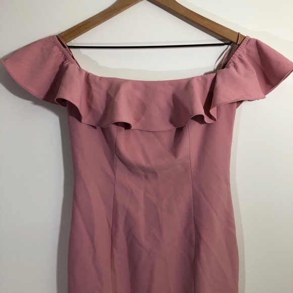 NWT JAYGODFREY Rollins Off shoulder ruffle top midi dress pink rose 2 - Picture 15 of 16